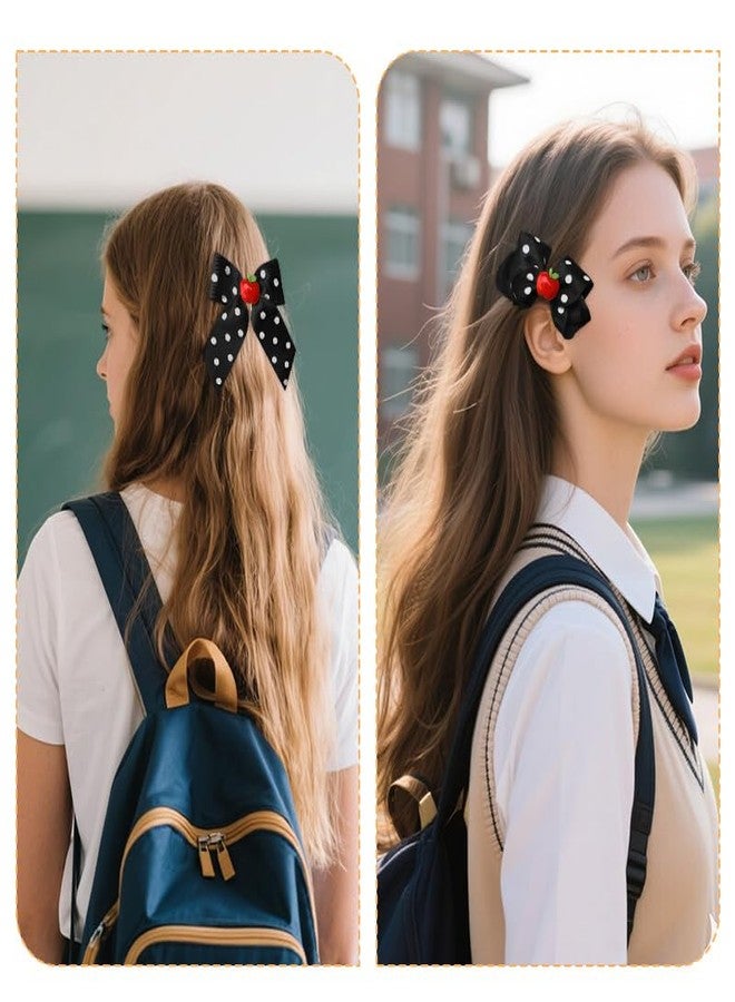 Yreamont First Day of Kindergarten Bowknot Hair Clips for Girls Granddaughter Niece Sister Back to School Gifts for Kids Daughter Black Polka Dot Bow Hair Clip for Teen Girls Back to School Decorations 2PCS - Image 3